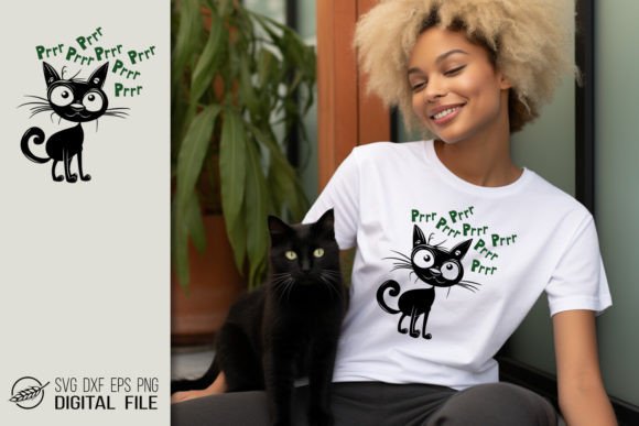 A Purring Black Cat SVG File Review
