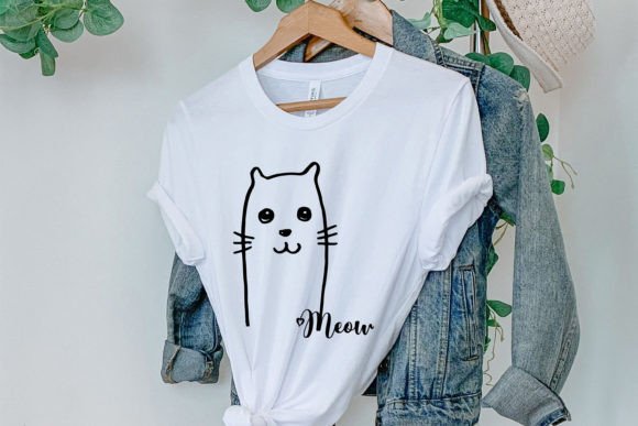 Cute Cat Meow SVG for Embroidery Projects