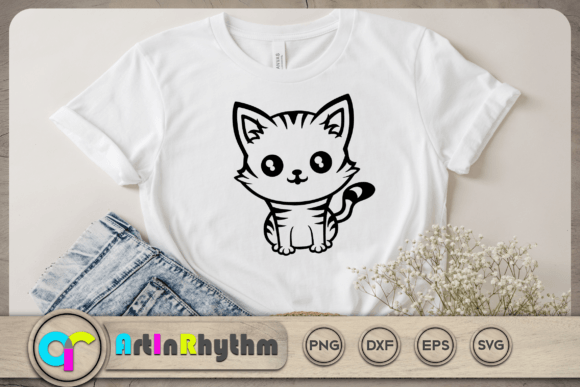 Cute Cat SVG Clipart for Embroidery Projects