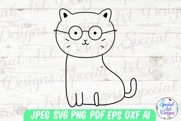 Nerd Cat Svg Kawaii Cat Svg Review